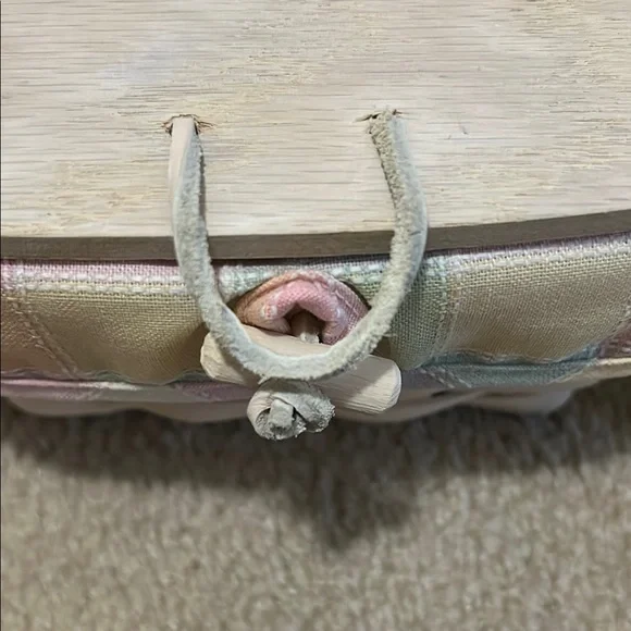 Pastel Plaid Woven Basket with Handle - Picture 10 of 13